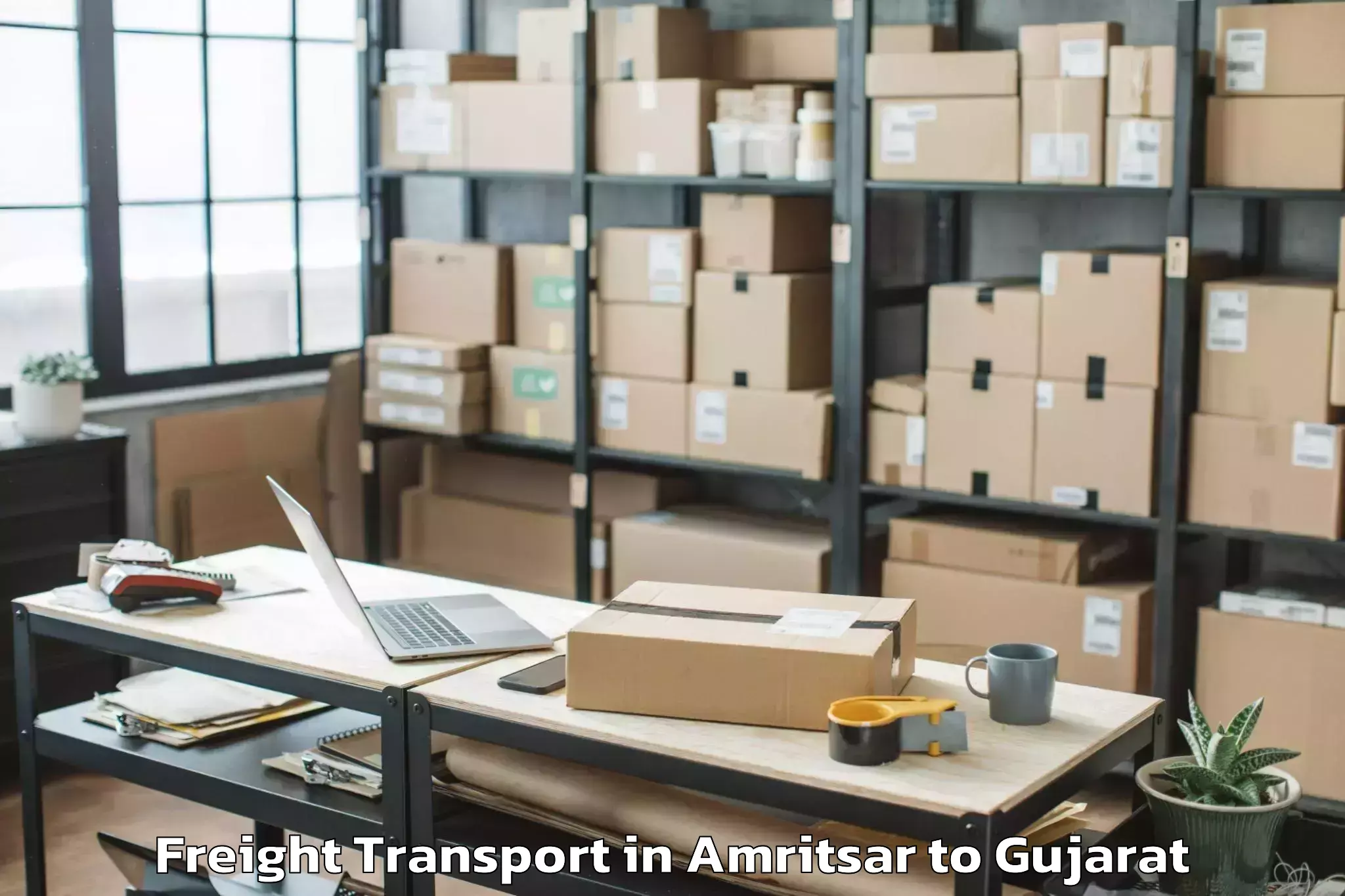 Trusted Amritsar to Hansot Freight Transport